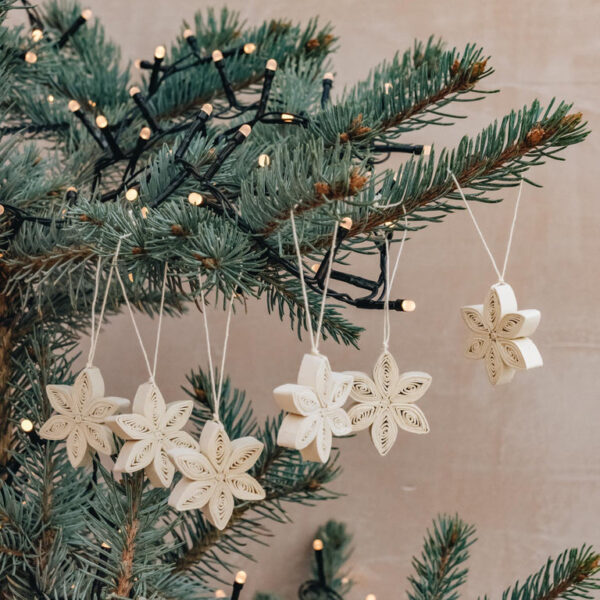 Pakabinama rankų darbo Kalėdinės eglutės dekoracija, 6 vnt. rinkinys