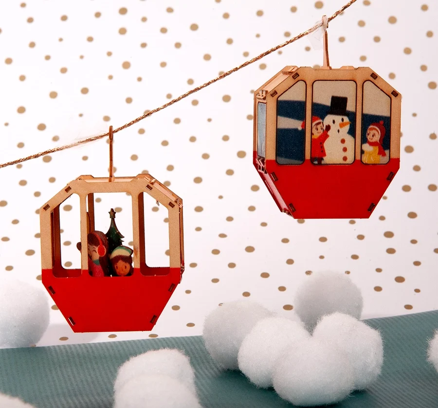 Rankų darbo 3D medinis atvirukas–sudėliojama dekoracija „Gondola”