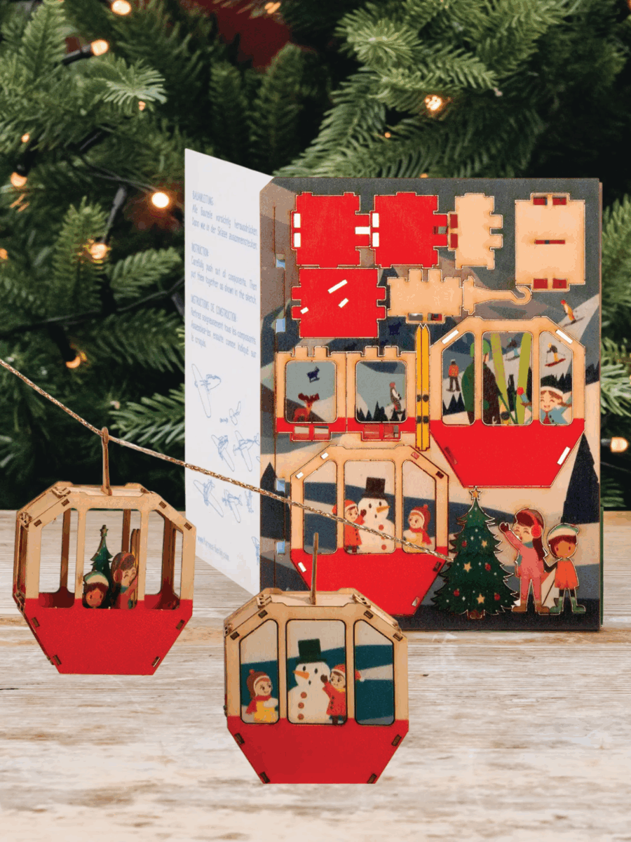 Rankų darbo 3D medinis atvirukas–sudėliojama dekoracija „Gondola”