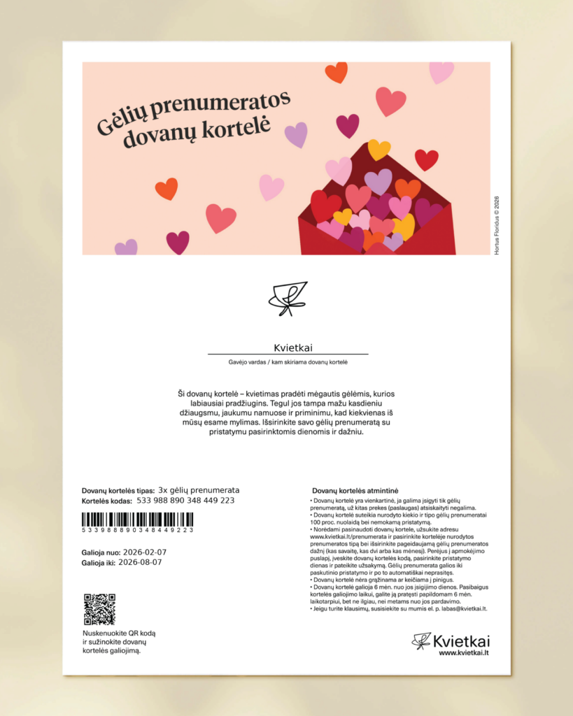 Gėlių prenumeratos kuponas