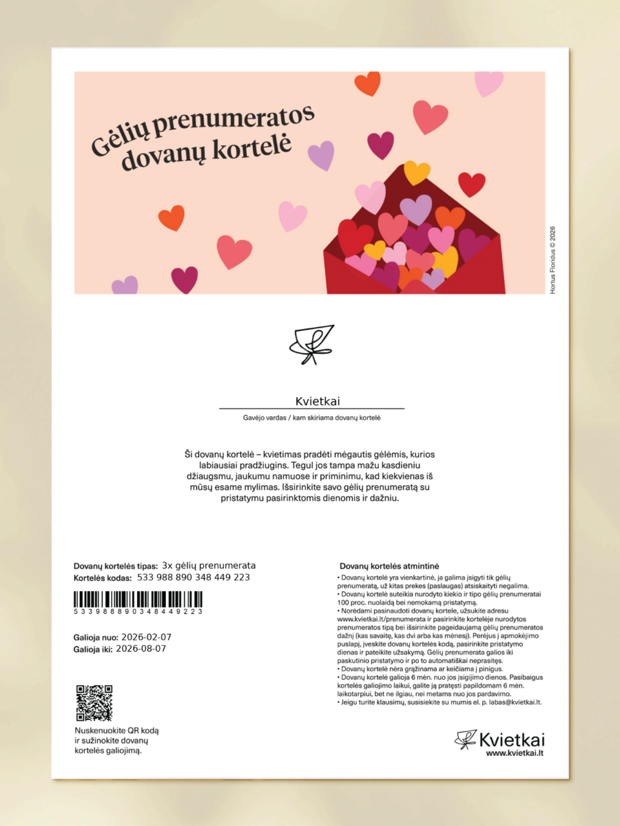 Gėlių prenumeratos kuponas