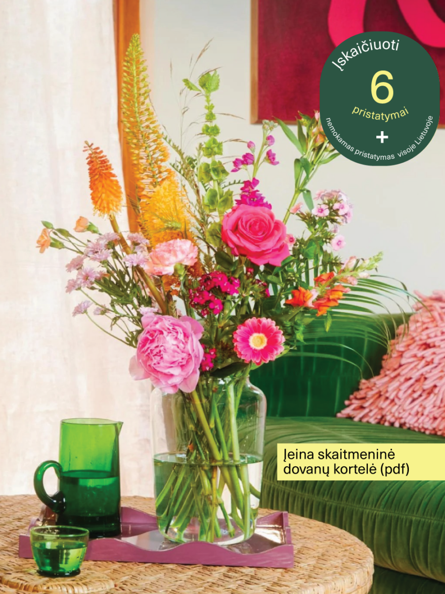 6x • Originali gėlių prenumerata
